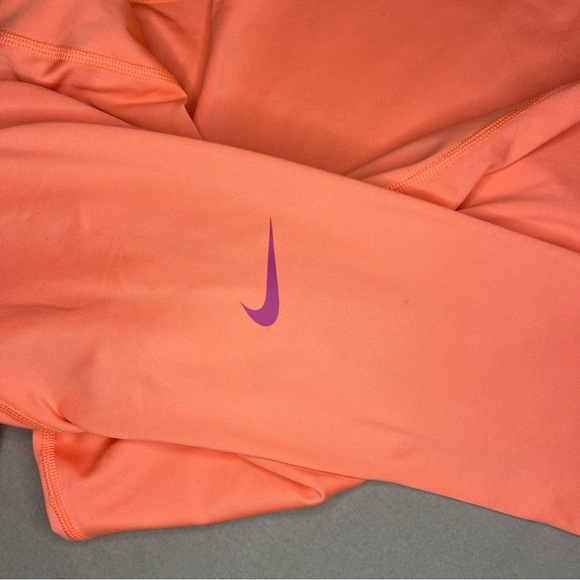 Nike Pro Running Half Zip Up Women's Sweatshirt Size M Pink/Orange - Picture 6 of 6